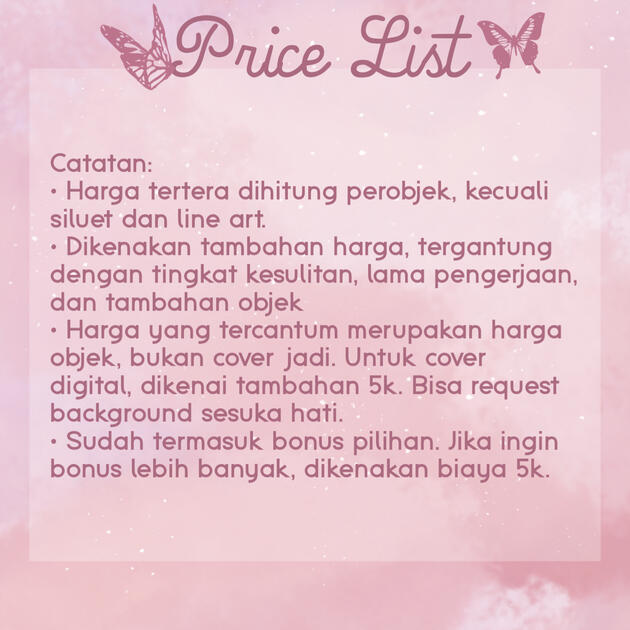 Catatan untuk Daftar Harga